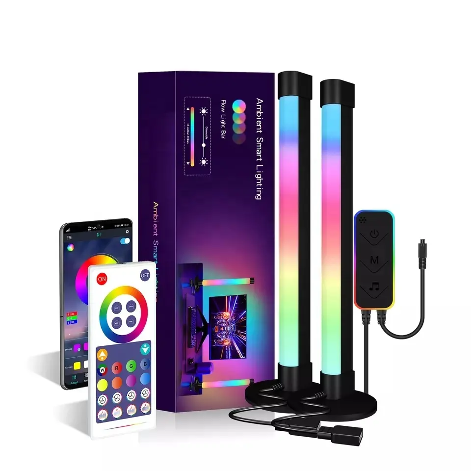 12 modalità di musica di scena luce ambientale intelligente gioco RGB LED luce flusso luce Bar con BT App di controllo