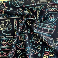 Tela Elástica en 4 Direcciones, Impresa, de Poliéster y Spandex, 110GSM, para Trajes de Baño, Shorts de Playa y Ropa de Yoga