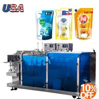 Machine de remplissage et d'emballage automatique de sachets Doypack pour détergent liquide vaisselle et lessive avec buse de remplissage