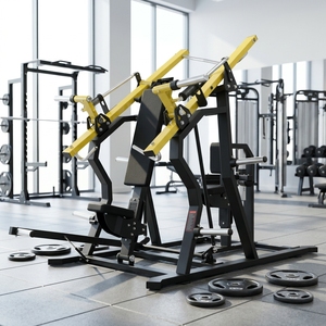 Machine de musculation commerciale Iso-latérale à charge libre pour pectoraux/dos, incluse presse inclinée assise pour pectoraux et machine à tirage haute pour dos, en acier, avec système de sécurité - Product Image 2