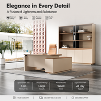 Bureau de direction en bois massif en forme de L, moderne, durable et luxueux, pour PDG et dirigeants, fourni par l'usine