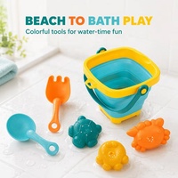 Ensemble de seaux pliables à thème dessin animé pour enfants, jouets de plage et de sable, jouets de bain, jeux de bac à sable, jouets aquatiques d'extérieur pour l'été, vente en gros