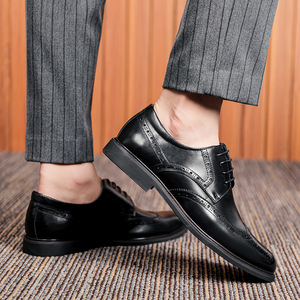 <b>Brown</b> Leather Round Toe <b>Lace</b>-Up <b>Boots</b> With Cushioned Insole Rubber Outsole All Seasons Wear Drop shipping - Product Image 5