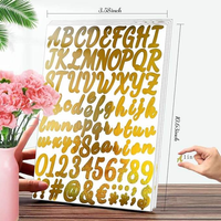 Autocollants lettres pailletées autocollants en vinyle lettres et chiffres adhésifs pour boîtes aux lettres, étiquettes, décalcomanies pour enseignes, carnets