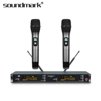 Micrófono Inalámbrico Digital de 2 Canales con Cancelación de Ruido Soundmark K-600, Sensor Infrarrojo, Karaoke KTV, Batería AA, Conector XLR