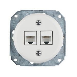 Porcelaine encastré rétro 2 * <span class=keywords><strong>CAT</strong></span>.3/<span class=keywords><strong>CAT</strong></span>.5E/<span class=keywords><strong>CAT</strong></span>.6/<span class=keywords><strong>CAT</strong></span>.6A/<span class=keywords><strong>CAT</strong></span>.<span class=keywords><strong>7</strong></span> <span class=keywords><strong>prise</strong></span> <span class=keywords><strong>murale</strong></span> de données - Product Image 1