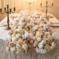Guirlande florale longue en soie artificielle pour allée de mariage, toile de fond de scène, décoration de table et événements