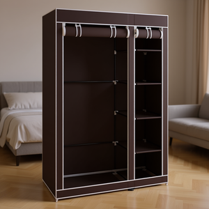Armario portátil para ropa de 67 pulgadas en color marrón oscuro, de tela no tejida, de montaje rápido, con barra para colgar ropa. - Product Image 2