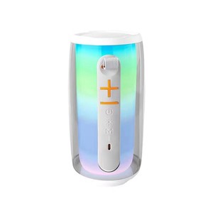 Portable Speaker With Microphone Colorful LED Light Rechargeable Battery <b>Button</b> Control For Home Karaoke - Product Image 2