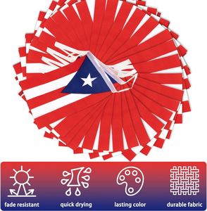 Banderín de Puerto Rico al por Mayor, Mini Guirnalda de Banderas de Puerto Rico para el Día Nacional del 12 de Junio - Product Image 3