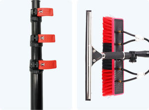 High Wall Outdoor Window Solar Panels Cleaning <b>Brush</b> Telescopic <b>Extendable</b> Pole Waterproof PP Material Water Fed with Squeegee - Product Image 5
