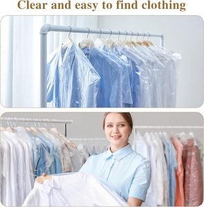 Wholesale Transparent Recycled Materials Garment Plastic Bags with Gravure Printing Dustproof for Apparel Packaging - Product Image 4