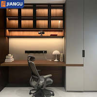 Bureau d'étude mural combiné moderne et simple avec armoire supérieure pour bureau à domicile et PC