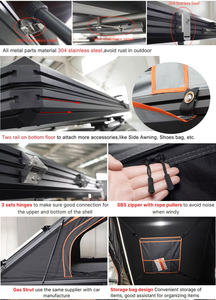 <span class=keywords><strong>Tente</strong></span> <span class=keywords><strong>de</strong></span> <span class=keywords><strong>toit</strong></span> <span class=keywords><strong>rigide</strong></span> <span class=keywords><strong>de</strong></span> haute qualité pour <span class=keywords><strong>voiture</strong></span> 5 places, 2-3 personnes, camping, 4x4, noire - Product Image 5