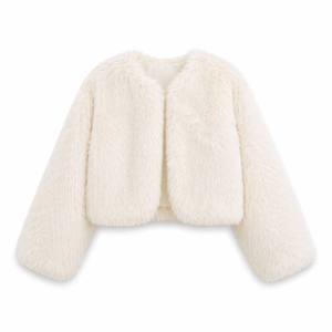 Manteau court en <span class=keywords><strong>fausse</strong></span> <span class=keywords><strong>fourrure</strong></span> de renard pour femme, coupe ajustée, écologique, doux et moelleux, veste d'extérieur tendance - Product Image 5