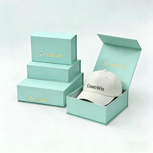 Premium Biodegradable Gift Box Luxury Paper Box Matte Rigid Black Foldable Magnetic Closure Magnetic Gift Baseball Cap Box - Product Image 1