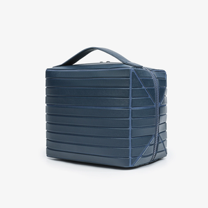 Estuche Cosmético de Plástico con Rayas Marrones, Cierre de Cremallera, Asa Suave, Estilo Moderno, Bolsa de Aseo Multifuncional para Viaje - Product Image 4