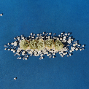 เครื่องประดับผมเจ้าสาวสไตล์วินเทจแบบยุโรปอเมริกัน 1 ชิ้น ดีไซน์ดอกไม้สุดหรูหรา แรงบันดาลใจจากป่าไม้ ทำด้วยมือจากโลหะผสม ยี่ห้อซิ่วฮวา - Product Image 4