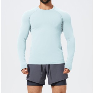 T-shirt d'entraînement à séchage rapide pour hommes-Chemise d'entraînement à manches longues pour haltérophilie et cardio Playera Deportiva <span class=keywords><strong>Manga</strong></span> Larga - Product Image 1