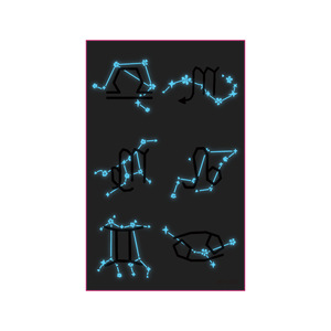 Nuevos tatuajes temporales azules que brillan en la oscuridad para comercio electrónico transfronterizo, ideales para festivales de música y fiestas, con un diseño de - Product Image 3
