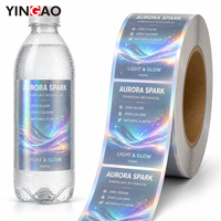 Autocollants adhésifs Yingao personnalisés, découpe à la demande, impression numérique, vinyle imperméable, résistant au froid, résistant au soleil, étiquettes irisées en rouleau