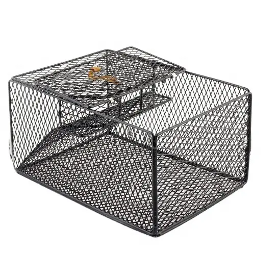 Durable Corrosion Resistant fishing Wire Crawfish Trap Square-Shaped mental net Cage Shrimp Trap