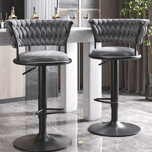 Zs <b>Bar</b> Chair Nordic Tall Counter Furniture Gold Luxury <b>Kitchen</b> Leather Modern High Stool <b>Bar</b> Chairs for <b>Bar</b> <b>Table</b> - Product Image 4