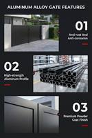 Portail Principal Moderne en Aluminium DMJ-MZ007 avec Porte Intégrée et Design à Rainures Verticales Complètes pour Villa