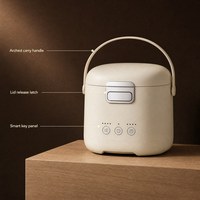 Cuisinière à riz électrique intelligente portable pour la maison, directement de l'usine, 1,2 L, 200 W, revêtement en titane avec cuiseur vapeur et tasse doseuse