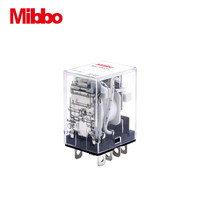 Relais intermédiaire électromécanique Mibbo Mibo RH à courant continu haute puissance 24V/220V, grand format 8 broches, à courant élevé, avec base de test