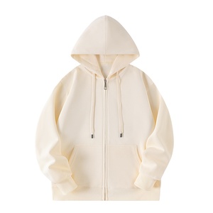 TKAN387D ODM/OEM Venta al por mayor Puls Size Loose Men's Heavyweight 100% Cotton Full Zip up Hoodie Custom Silk Screen Printing - Product Image 3