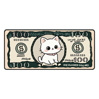 Tapis de bureau chauffant antidérapant en caoutchouc blanc Musematte, motif chat luxueux, dessin animé Kawaii, grand format personnalisé, en stock