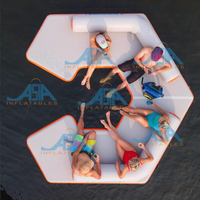 Plataforma Flotante Redonda de Agua Inflable Económica para 7 Personas, Estilo Clásico