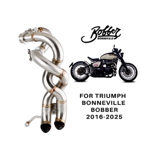 Sistema de Escape para Motocicleta <span class=keywords><strong>Triumph</strong></span> Bonneville <span class=keywords><strong>Bobber</strong></span> 2016-2025, Silenciador de Acero Inoxidable con Diseño de Espiral - Product Image 1