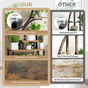 Metal Tall Plant Stand 7 Tier 8 Shelf Rack Multiple Flower Pot Holder Shelves Storage Organizer Indoor Outdoor - Product Image 4
