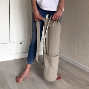 Yoga Mat Travel Bag Linen Canvas Yoga Bags With Custom Logo
