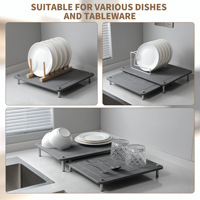 Lot de 2 tapis de séchage pour vaisselle en pierre pour comptoir de cuisine, extensibles, absorbants, à séchage rapide, en terre de diatomée