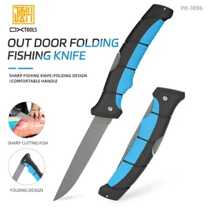 7 inch Folding Compact Fillet Knife with Lanyard Hole ,Stainless Steel Razor Sharp Fillet Knife Blade for Filleting Boning