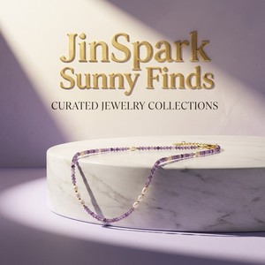 Collar JinSpark 'Aetheric Bloom' con Cuentas de Amatista Natural y <span class=keywords><strong>Perlas</strong></span> de Agua Dulce - Chapado en Oro de 18K, Romántico, Ligero, de Lujo y Curativo - Product Image 4