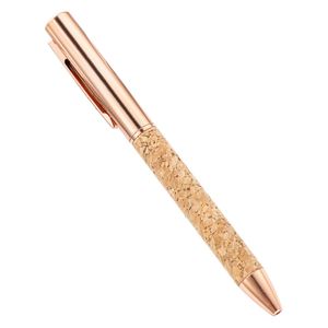 Rose Gold Twist Metal Ballpoint <b>Pen</b> With Natural Cork Grip Eco Friendly Sustainable Executive <b>Pen</b> Custom Logo - Product Image 1