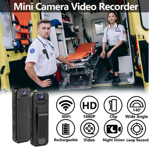 Mini videocamera L7 WIFI 1080P, registratore video portatile con obiettivo rotante a 180 gradi, visione notturna HD, videocamera tascabile per riunioni - Product Image 4