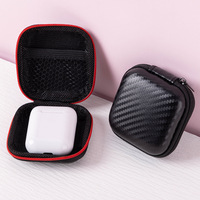 Boîte de rangement de voyage ronde pour câble de données de téléphone avec logo personnalisé, étui de protection zippé pour écouteurs, petit format pour écouteurs intra-auriculaires