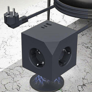 Modern EU Cube Power Strip with Magnetic Function Europe Standard Electrical Multi <b>Plug</b> Socket PD20W Extension Socket KC GS - Product Image 1
