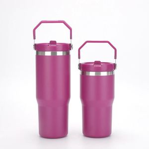 Travel Coffee Beverage Tumbler with Easy Grip Handle, 30oz Stainless Steel <b>Insulated</b> <b>Cup</b> for Car Office and Outdoor - Product Image 4
