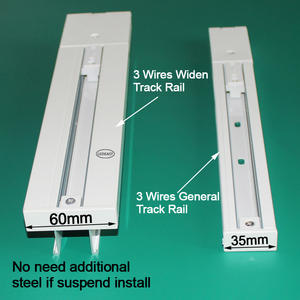 LEDEAST T035 Rail de suspension extensible en aluminium à circuit unique 3 fils, rail de guidage en cuivre à 3 broches <span class=keywords><strong>pour</strong></span> centre commercial - Product Image 4