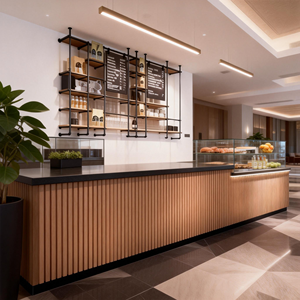 Vetrina Espositiva in Legno con Illuminazione LED, <span class=keywords><strong>Bancone</strong></span> Personalizzabile per Caffetteria, Negozio di Dolci e <span class=keywords><strong>Pasticceria</strong></span> - Product Image 4