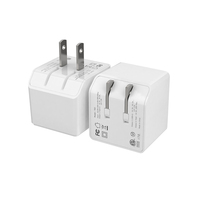 Chargeur rapide GaN 20W avec ports USB PD et QC3.0 et prise pliable de type C, protection AVS pour les voyages et la charge rapide des téléphones