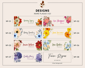 Placa de Identificación de Escritorio de Acrílico Transparente con Foto Floral en Acuarela Personalizada, Impresa con UV, Regalo Empresarial para Gerentes de Oficina - Product Image 4