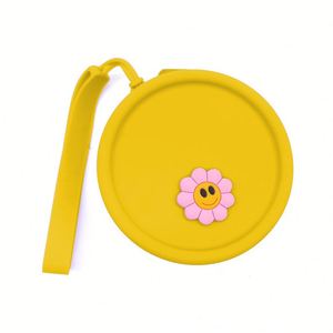 Round Silicone Coin <b>Purse</b>, Earphone Bag, Makeup Portable Zipper Key Bag, Mini <b>Small</b> Item Storage Coin Bag - Product Image 2