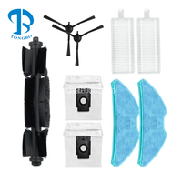 Juego apto para TP-Link Tapo RV10/RV10 Plus/RV20 Mop/RV20 Mop Plus/RV30/RV30 Plus Piezas Esquina principal Cepillo Mopa Filtro Hepa Bolsa para el polvo